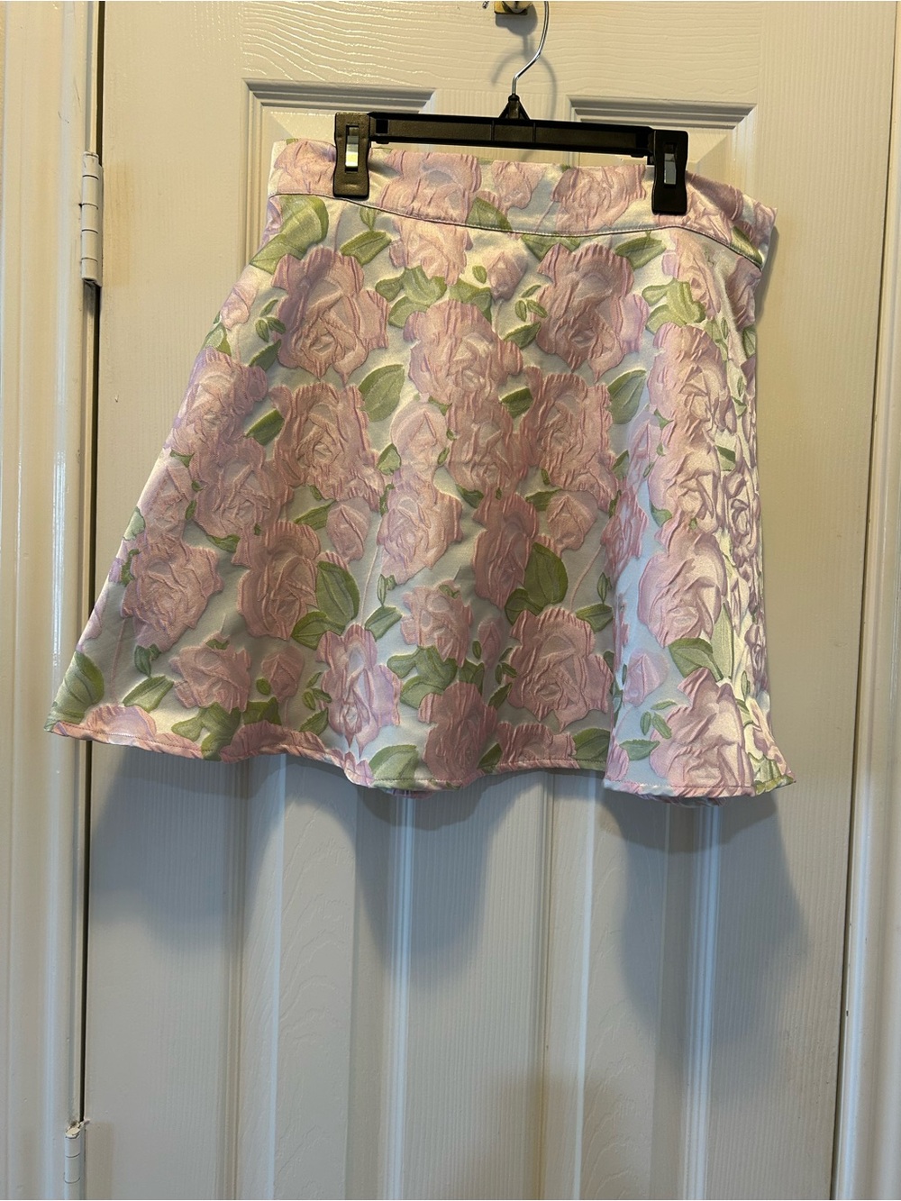 B.Right Floral A-Line Mini Skirt in Light Pink and Mint